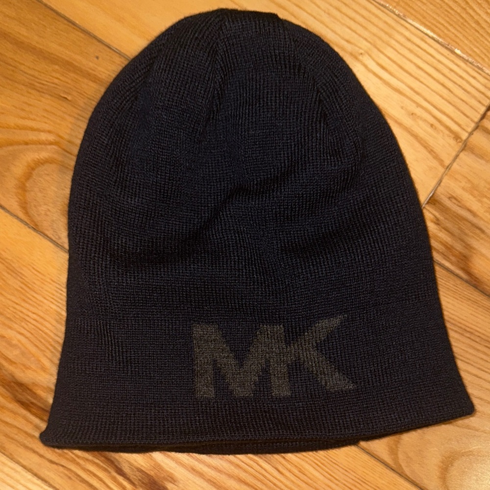 Michael Kors Reversible MK Logo Knit Beanie